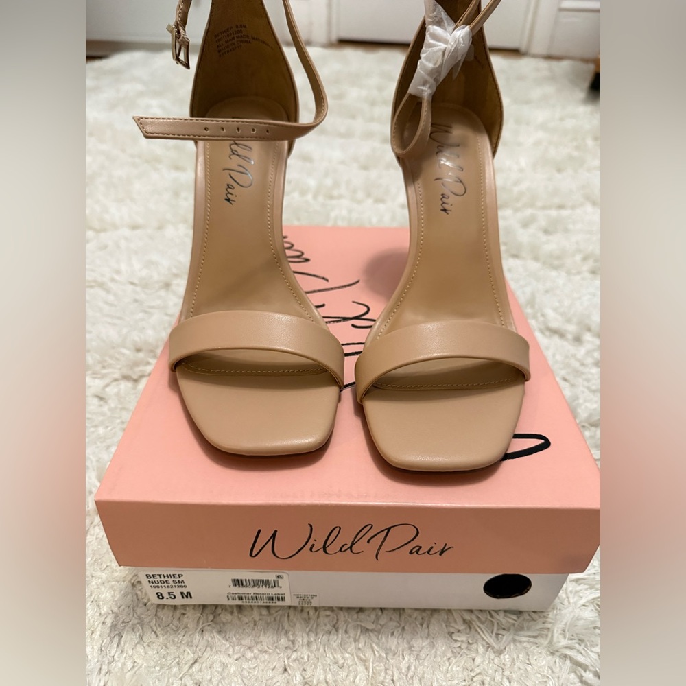 Wild Pair Nude Ankle Strap Heels